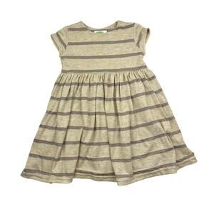 Gracious May Neutral Striped Dress